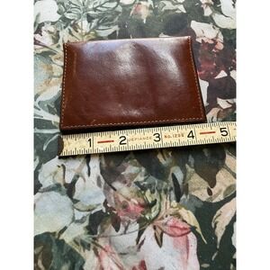 Scully VTG Italian Leather Card Holder ID Case Dark Academia Brown Wallet